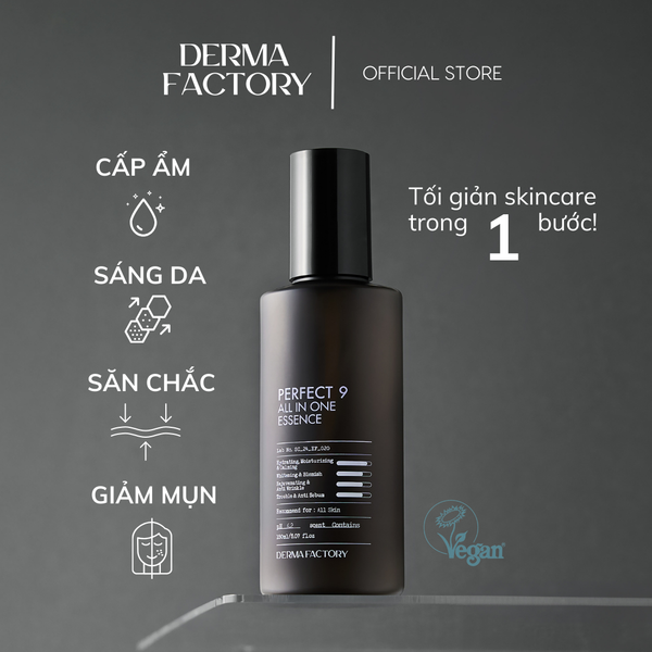  Tinh chất dạng Gel 9 trong 1 cho Nam Giảm mụn Sáng da Săn chắc DERMA FACTORY Perfect 9 All In One Essence 150ml 