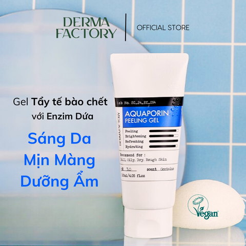  Gel Tẩy Tế Bào Chết giúp da Mịn màng, Sáng da và Dưỡng ẩm DERMA FACTORY Aquaporin Peeling Gel 120ml 