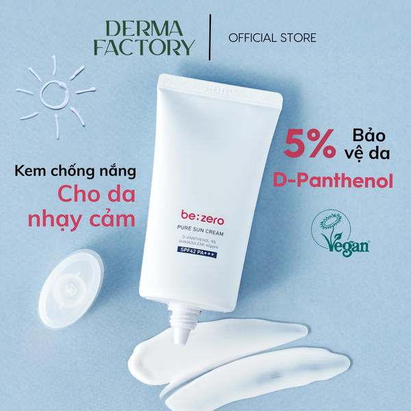  Kem chống nắng Dưỡng ẩm Dịu nhẹ Derma Factory BE;ZERO Pure Suncream 80g 