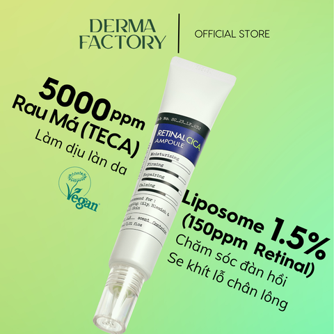  Huyết thanh rau má Chống lão hóa Derma Factory Retinal Cica Ampoule 30ml 