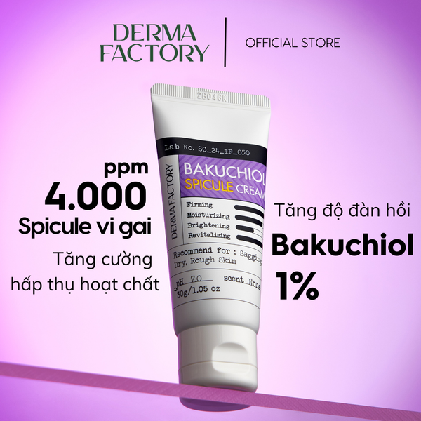  Kem dưỡng vi gai săn chắc, trẻ hóa da Derma Factory Bakuchiol Spicule cream 30g 