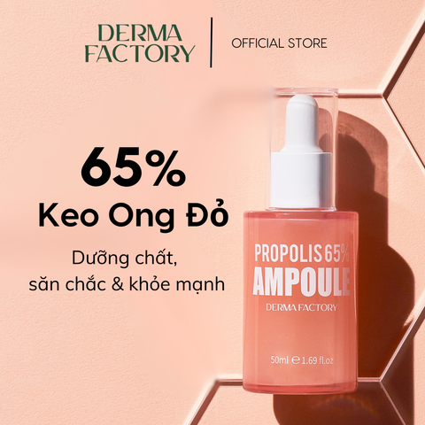 Huyết thanh dưỡng trắng và phục hồi từ Keo ong đỏ Brazil Derma Factory Propolis 65% Ampoule 50ml 