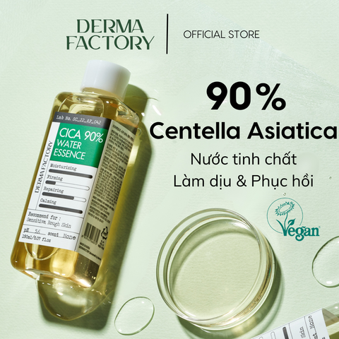  Nước tinh chất rau má cấp ẩm, làm dịu mẩn đỏ (Centella Asiatica) Derma Factory Cica 90% Water Essence 150ml 