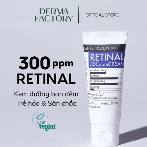  Kem dưỡng chống lão hóa, chảy xệ Derma Factory Retinal 300ppm Cream 30ml 