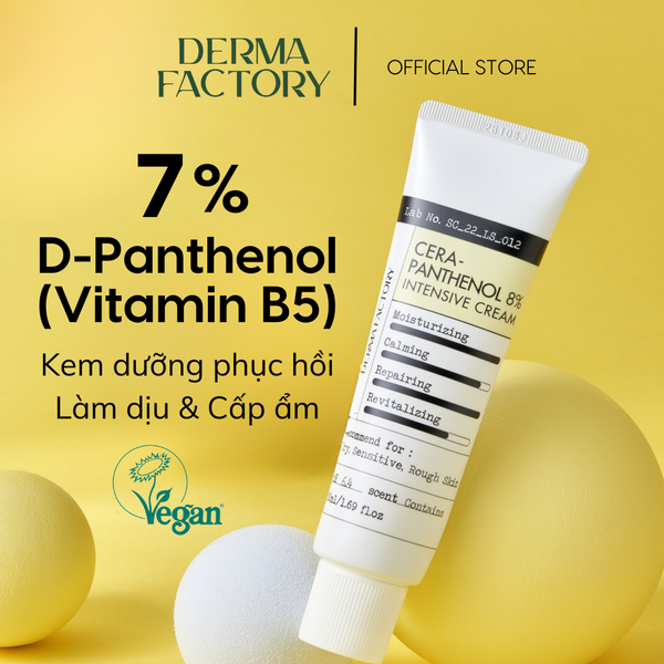  Kem dưỡng ẩm làm dịu phục hồi da Derma Factory Cera Panthenol 8% cream 