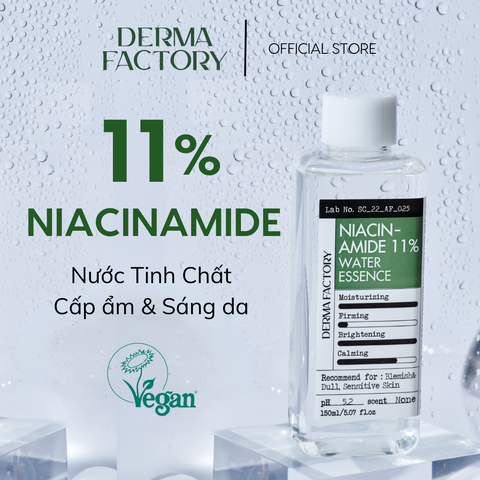  Nước cân bằng tinh chất dưỡng trắng Niacinamide 11% Derma Factory 150ml 