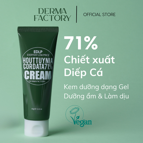  Kem dưỡng ẩm diếp cá làm dịu da Derma Factory Houttuynia Cordata 71% Cream 60g và 120g 