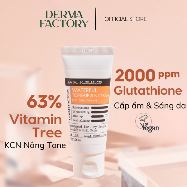  Kem chống nắng nâng tone dưỡng ẩm Derma Factory Waterful Tone Up Sun Cream 30g 