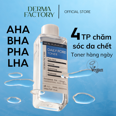  Nước cân bằng, làm sạch sâu lỗ chân lông Derma Factory Daily Pore Toner 150ml 