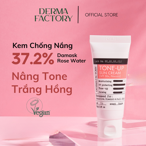 Kem chống nắng nâng tone sáng hồng Derma Factory Tone Up Sun Cream 30g và 50g 