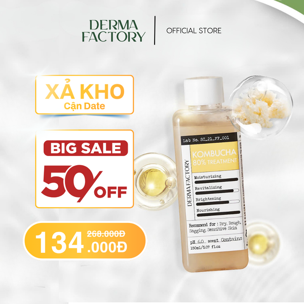  Nước cân bằng cung cấp dưỡng chất Derma Factory Kombucha 80% Treatment 150ml 