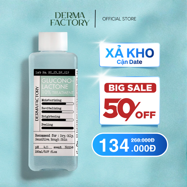  Nước cân bằng tẩy tế bào chết và làm sáng da Derma Factory Gluconolactone 10% Treatment 150ml 
