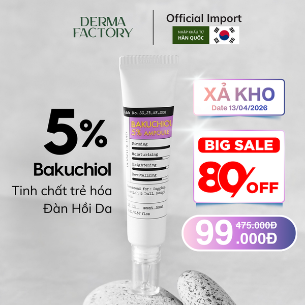  Tinh chất dưỡng sáng, chống nhăn và trẻ hóa da Derma Factory Bakuchiol 5% Ampoule 
