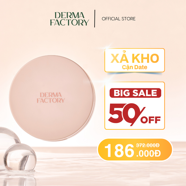  [TẶNG THÊM MÚT] Phấn nước chống nắng cấp ẩm căng bóng Derma Factory Vegan Collagen Cushion (#21) 15g 