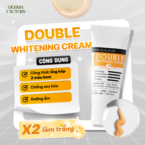  Combo DERMA FACTORY Dưỡng Sáng - Mờ Nám,Tàn Nhang (Double Whitening Cream & Niacin Tranexamic serum) 