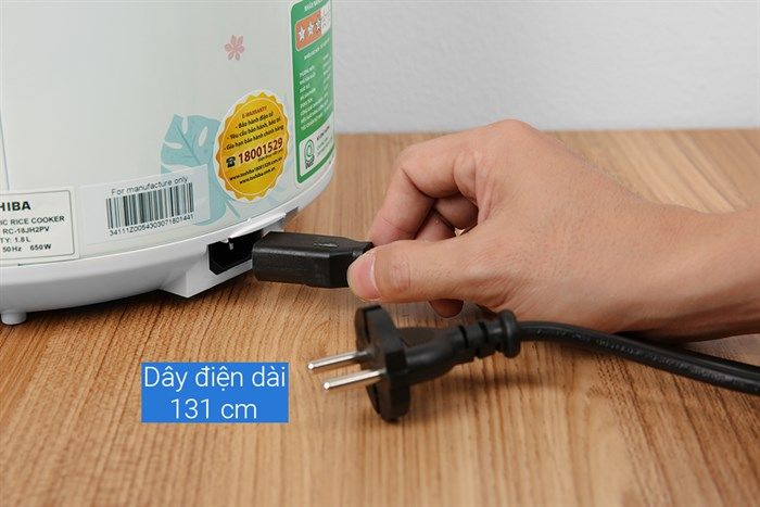 Nồi cơm nắp gài Toshiba 1.8 lít RC-18JH2PV(B)