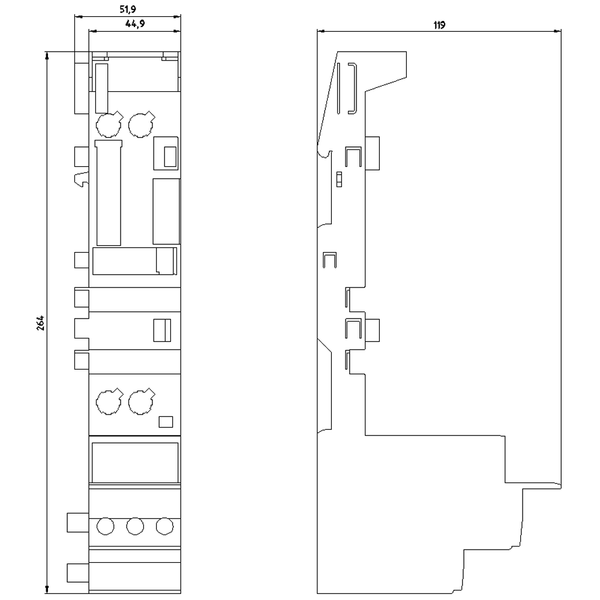 3RK1903-0AB10 Mô-đun đầu cuối cho ET 200S DS để khởi động trực tuyến mà không cần kết nối đường dây cung cấp Siemens