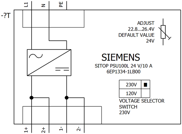 6EP1334-1LB00 Nguồn điện SITOP PSU100L một pha 24 V DC/10 A Siemens