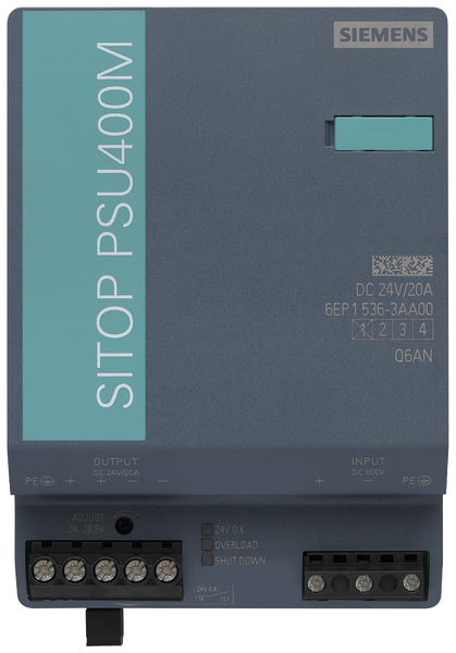 6EP1536-3AA00 Nguồn điện SITOP PSU400M DC/DC 600 V DC 24 V DC/20 A Siemens