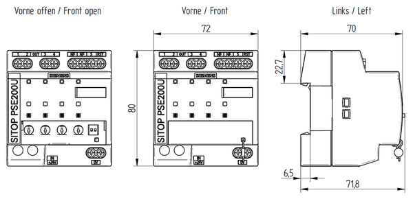 6EP1961-2BA31 Mô-đun chọn lọc SITOP PSE200U 24 V DC/4 x 0,5-3A với tín hiệu kênh đơn Siemens