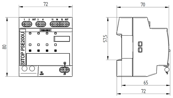 6EP1961-3BA01 Mô-đun đệm SITOP PSE201U có dung lượng đệm 100ms-10s phụ thuộc vào dòng tải Siemens