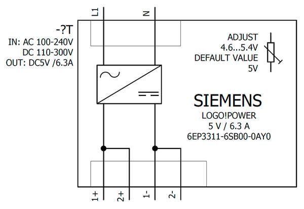 6EP3311-6SB00-0AY0 Nguồn điện LOGO!Power một pha 5 V DC/6,3 A Siemens