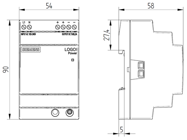 6EP3311-6SB00-0AY0 Nguồn điện LOGO!Power một pha 5 V DC/6,3 A Siemens