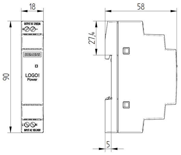 6EP3320-6SB00-0AY0 Nguồn điện LOGO!Power một pha 12 V DC/1,9 A Siemens