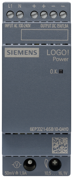 6EP3321-6SB10-0AY0 Nguồn điện LOGO!Power một pha 15 V DC/1,9 A Siemens