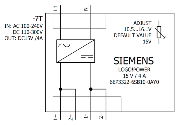 6EP3322-6SB10-0AY0 Nguồn điện LOGO!Power một pha 15 V DC/4 A Siemens