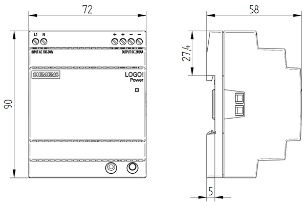 6EP3333-6SB00-0AY0 Nguồn điện LOGO!Power một pha 24 V DC/4 A Siemens