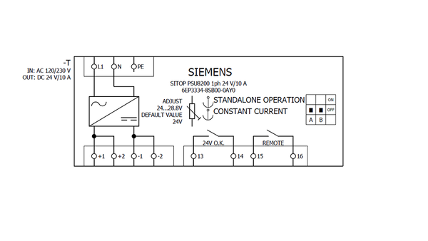 6EP3334-8SB00-0AY0 Nguồn điện SITOP PSU8200 một pha 24 V DC/10 A Siemens