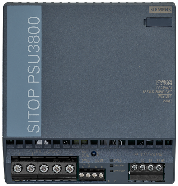 6EP3437-8UB00-0AY0 Nguồn điện SITOP PSU8200 3 pha 24 V DC/30-40 A để sạc pin Siemens
