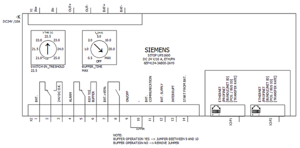 6EP4134-3AB00-2AY0 Bộ lưu điện liên tục SITOP UPS1600 24 V DC/10 A với IE/PN Siemens