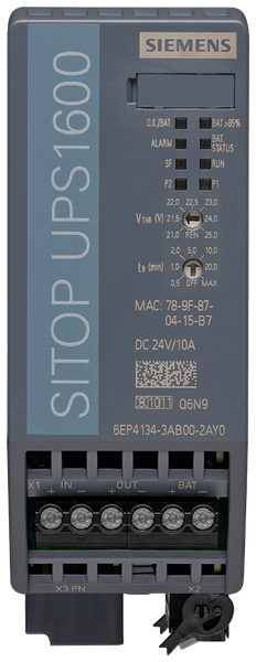 6EP4134-3AB00-2AY0 Bộ lưu điện liên tục SITOP UPS1600 24 V DC/10 A với IE/PN Siemens