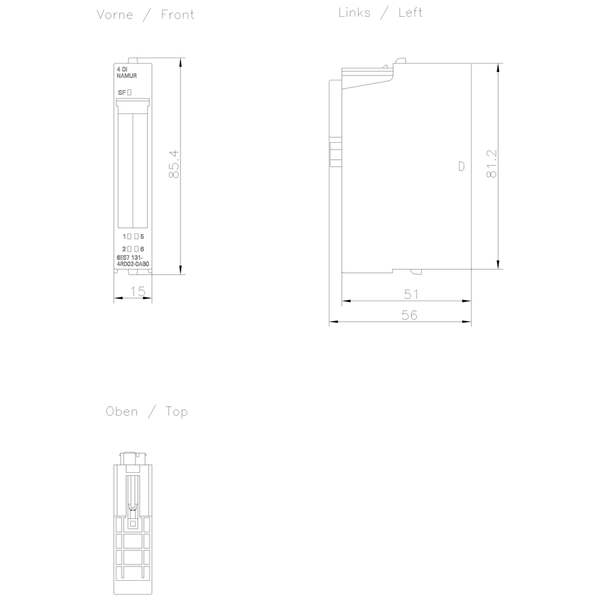 6ES7131-4RD02-0AB0 SIMATIC ET 200S 4DI 24 V DC NAMUR Siemens