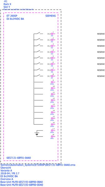 6ES7131-6BF01-2AA0 SIMATIC ET 200SP DI 8x24VDC BA PU 10 Siemens