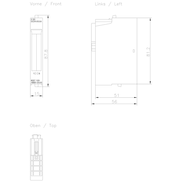 6ES7132-4BB01-0AA0 SIMATIC ET 200S 2DQ 24 V DC/0,5 A ST PU 5 Siemens
