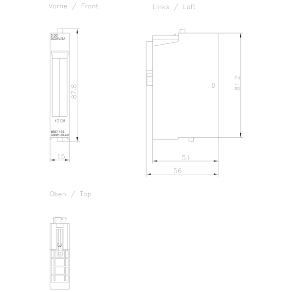 6ES7132-4BB31-0AA0 SIMATIC ET 200S 2DQ 24 V DC/2 A ST PU 5 Siemens