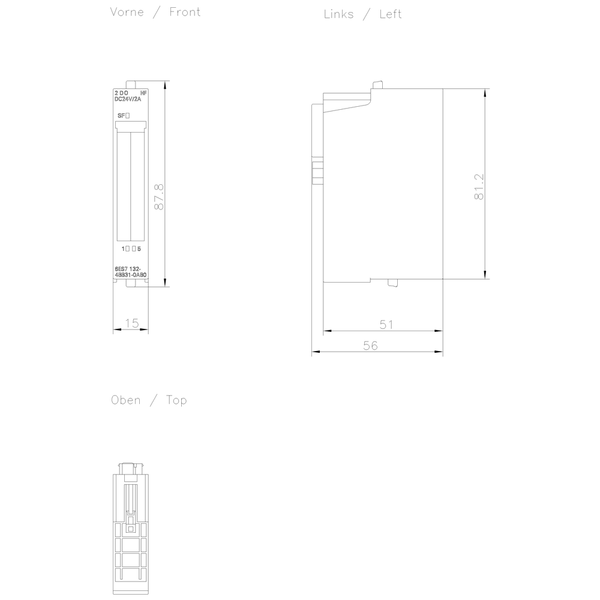 6ES7132-4BB31-0AB0 SIMATIC ET 200S 2DQ 24 V DC/2 A HF PU 5 Siemens