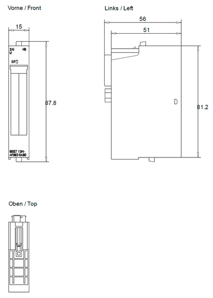 6ES7134-4FB52-0AB0 SIMATIC ET 200S 2AI U HS 15 bit Siemens