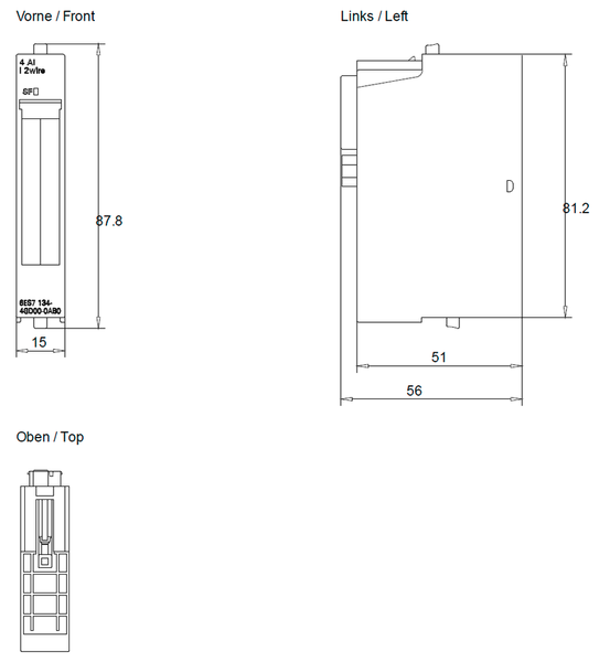 6ES7134-4GD00-0AB0 SIMATIC ET 200S 4AI I 2WIRE ST Siemens