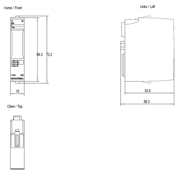 6ES7134-6FF00-0AA1 SIMATIC ET 200SP AI 8xU BA PU 1 Siemens