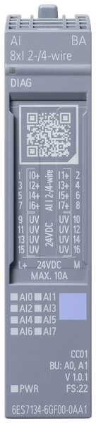 6ES7134-6GF00-0AA1 SIMATIC ET 200SP AI 8xI 2-/4 dây BA PU 1 Siemens