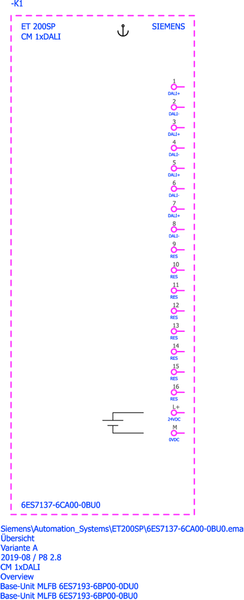 6ES7137-6CA00-0BU0 SIMATIC ET 200SP CM 1xDALI DALI master Siemens