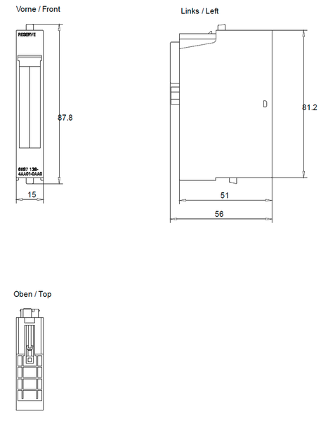 6ES7138-4AA01-0AA0 SIMATIC ET 200S Mô-đun dự phòng 15 mm PU 5 Siemens