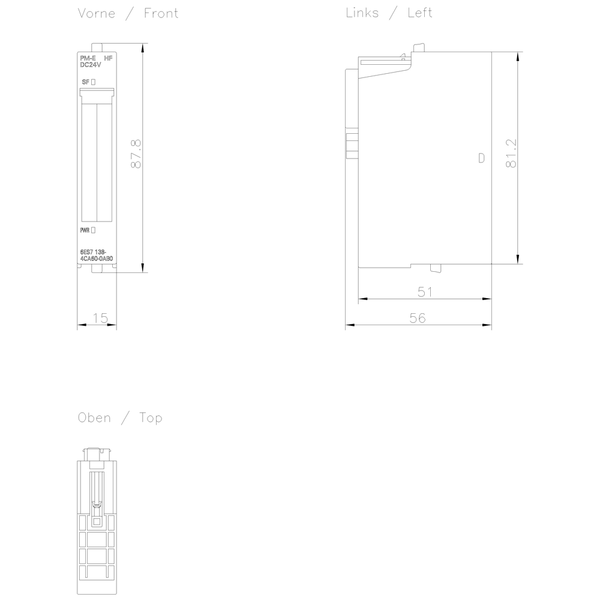 6ES7138-4CA60-0AB0 SIMATIC ET 200S PM-E HF 24 V DC Siemens