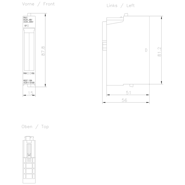 6ES7138-4CB11-0AB0 SIMATIC ET 200S PM-E 24 ... 48 V DC 24 ... 230 V AC Siemens