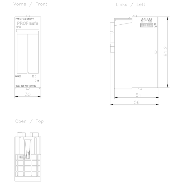 6ES7138-4CF42-0AB0 SIMATIC ET 200S F-PM-E PP 24 V DC Siemens