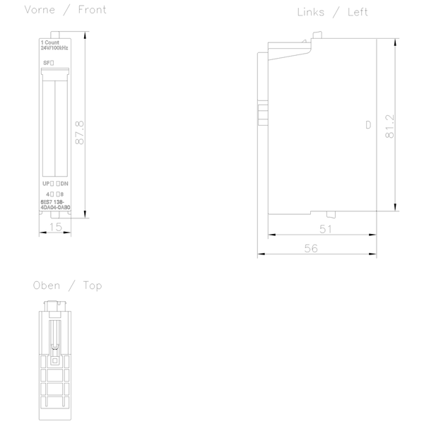 6ES7138-4DA04-0AB0 SIMATIC ET 200S 1 đếm 24 V DC / 100 kHz Siemens